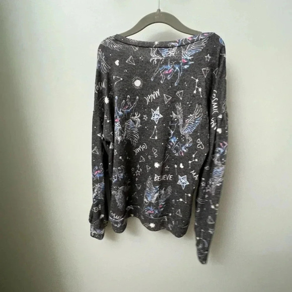 Art class gray cosmic sweatshirt long sleeve top stars Pegasus medium 7/8 - Picture 3 of 10